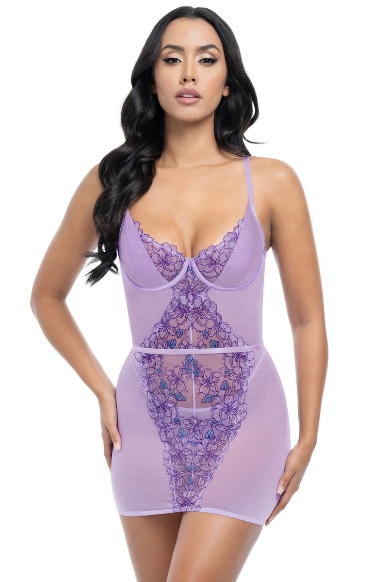 Světle fialová košilka s krajkou Lavender