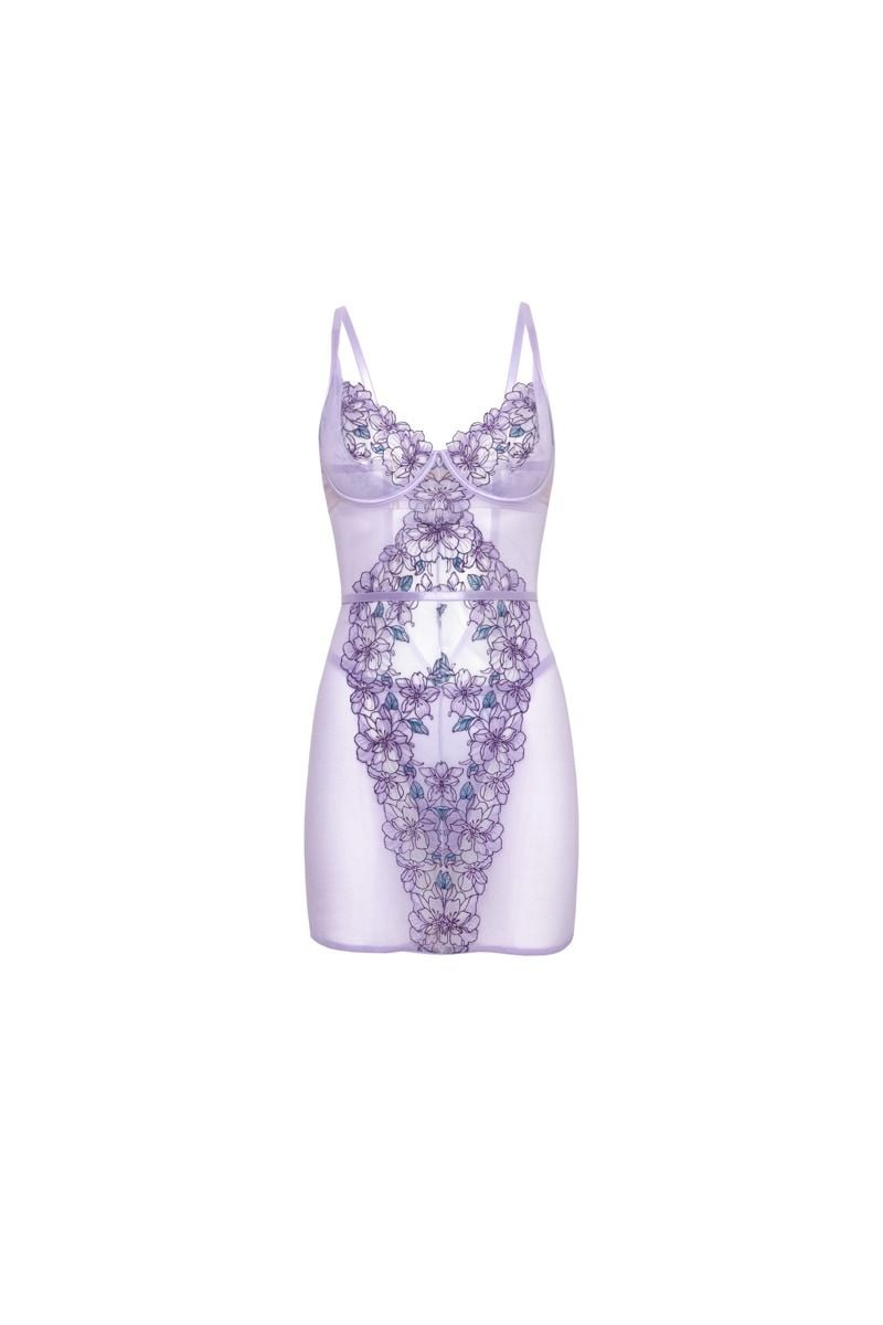 Světle fialová košilka s krajkou Lavender
