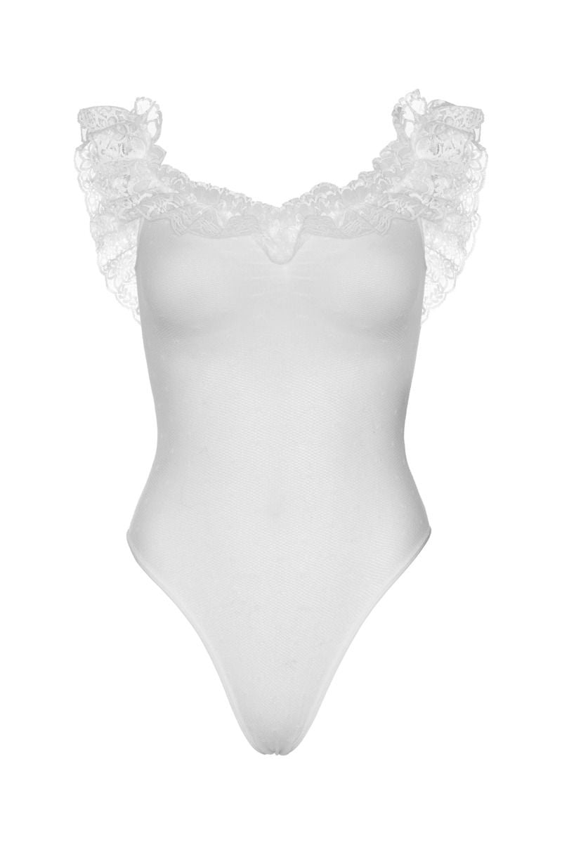 Bílé body s krajkou 89269