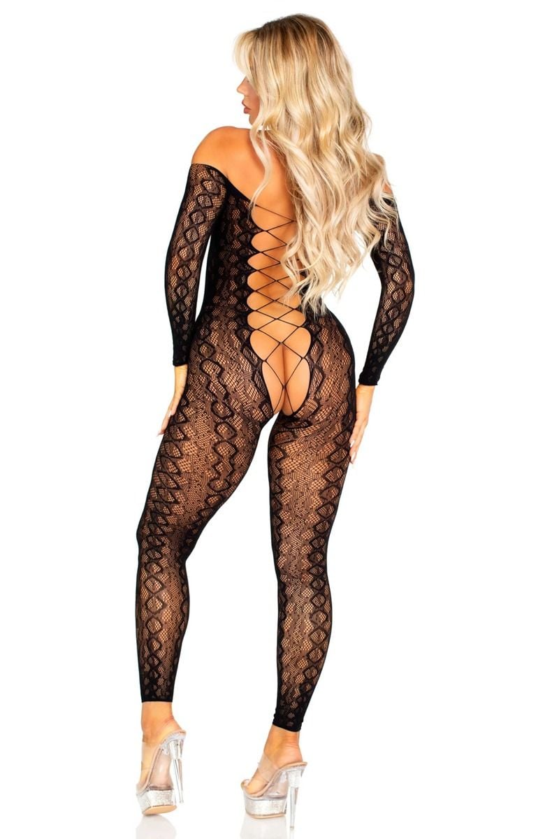 Černé crotchless bodystockings 89357