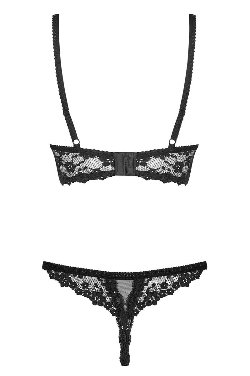 Černý open-bra set Letica