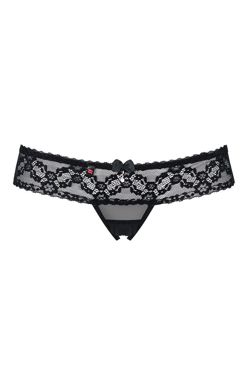 Černé crotchless tanga 837