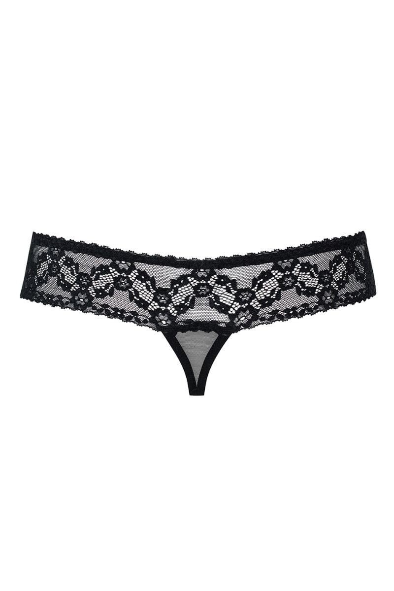 Černé crotchless tanga 837