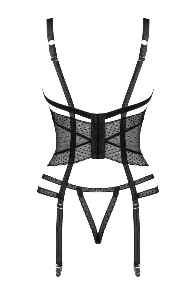 Černý open-bra korzet Lanelia