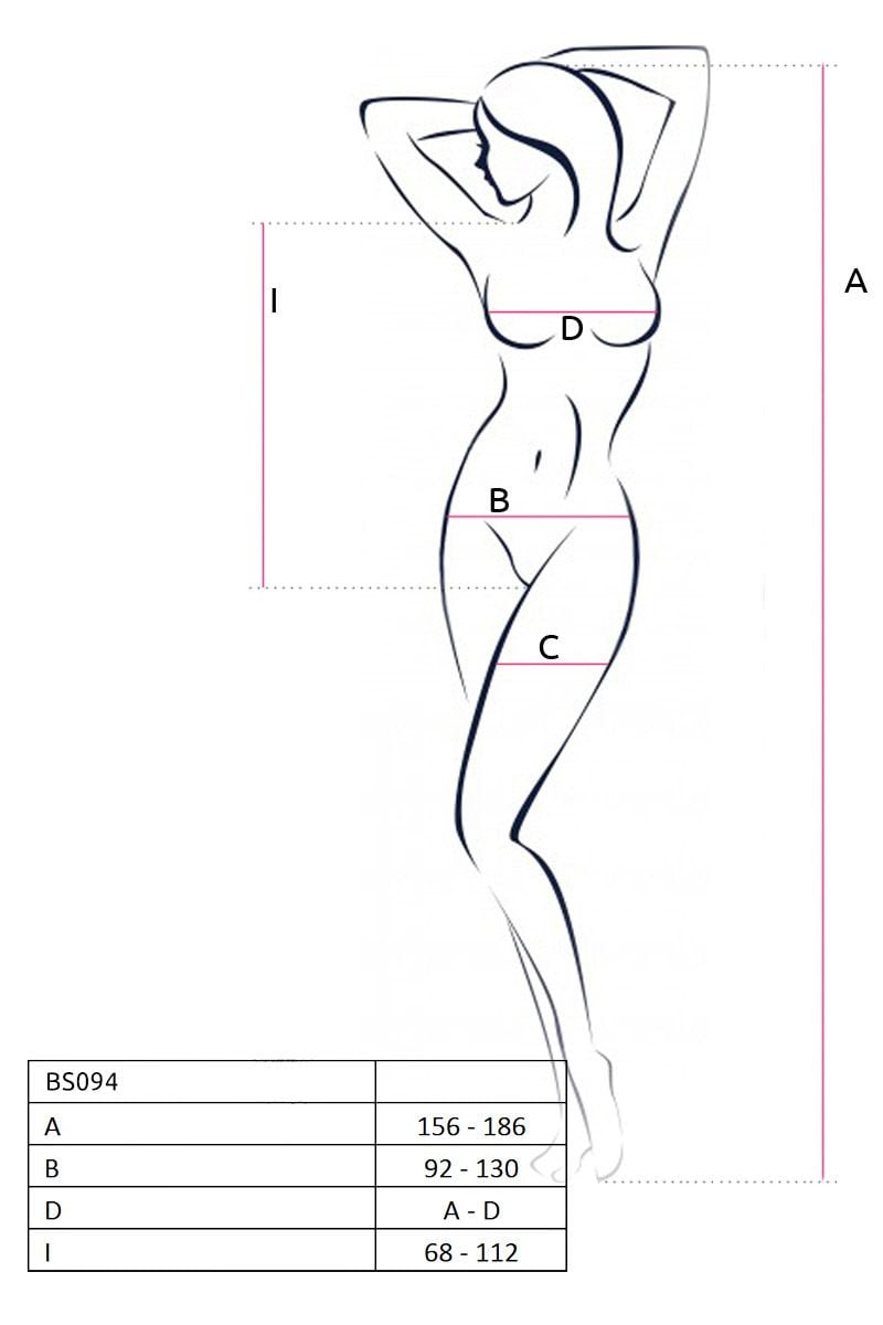 Červené crotchless body BS094