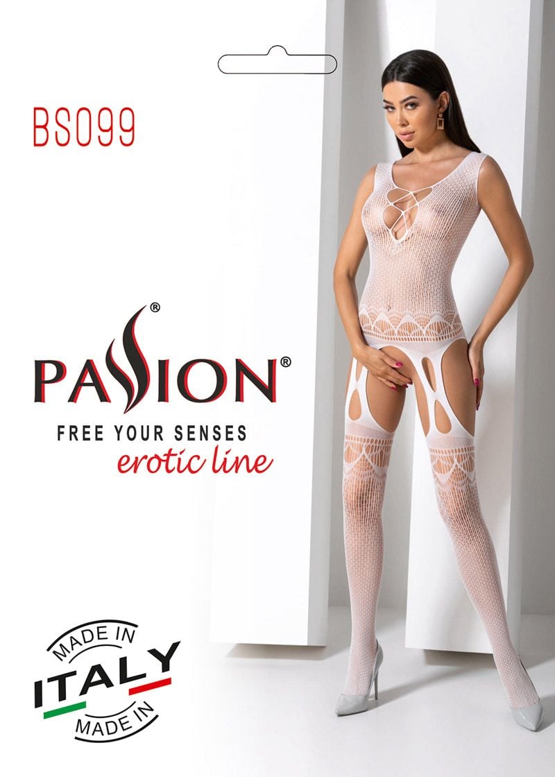 Bílé bodystockings BS099