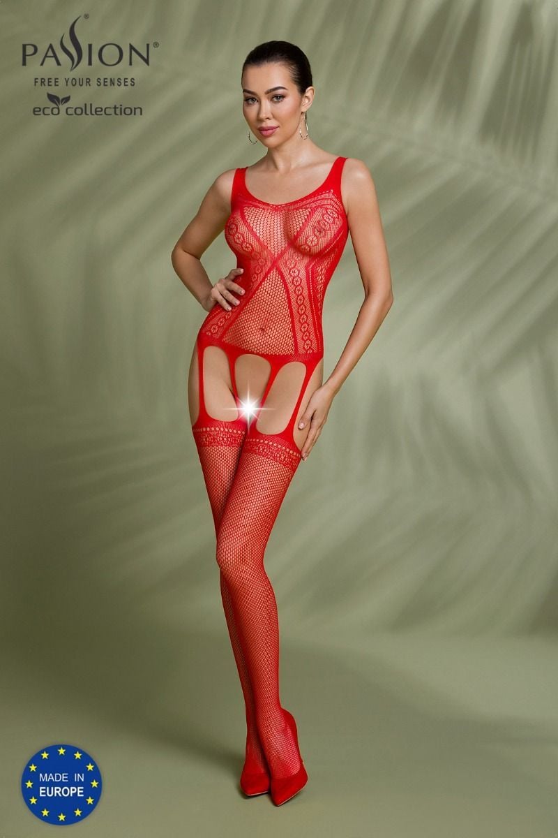 Červené bodystockings ECO BS007