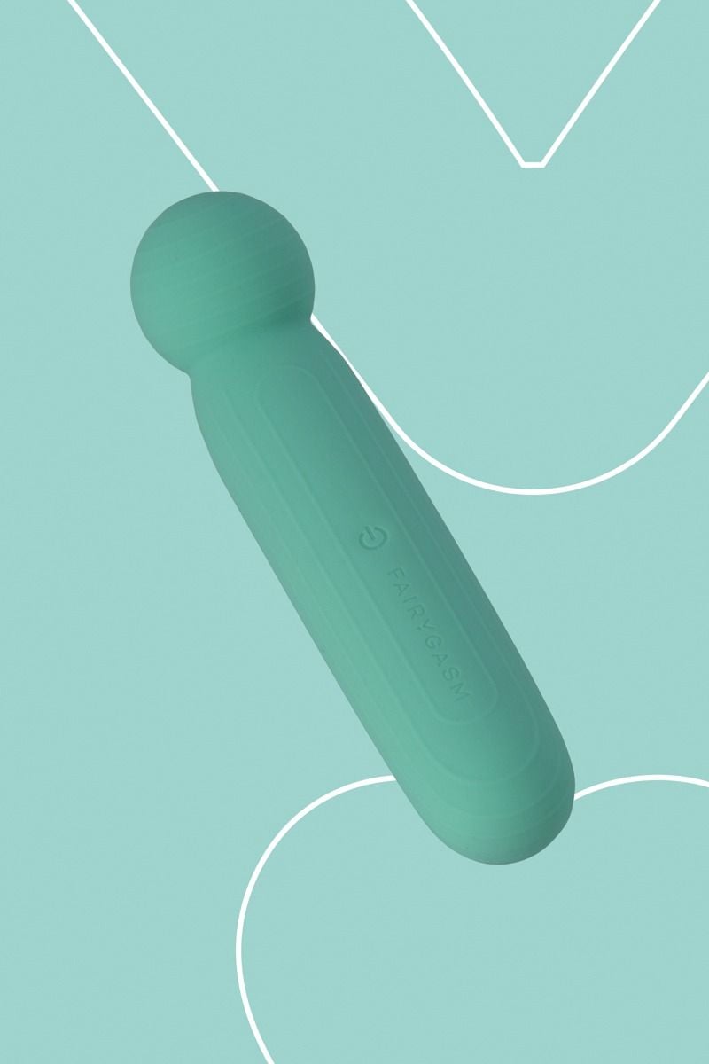 Zelený cestovní vibrátor s masážní hlavicí Lust Tree 14cm