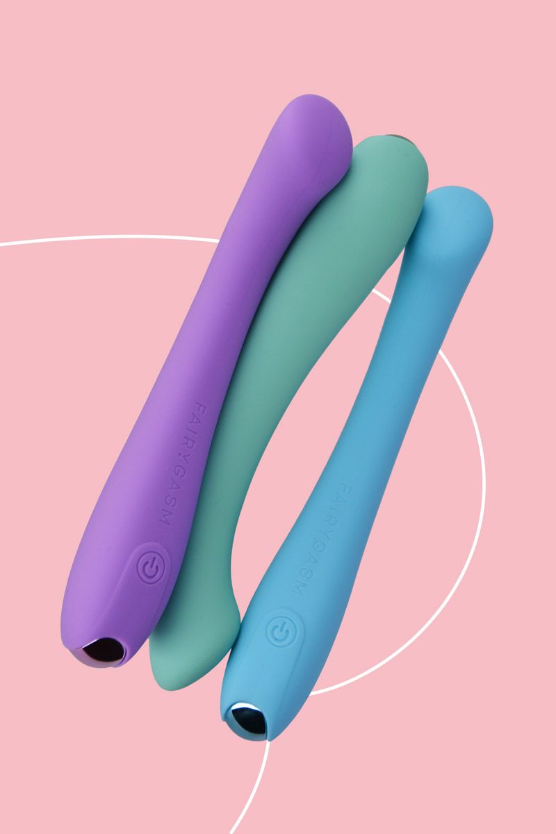 Světle modrý flexibilní vibrátor pro stimulaci bodu G MerryWand 17,5cm