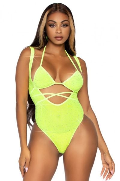 Neonově žluté body s podprsenkou 89284